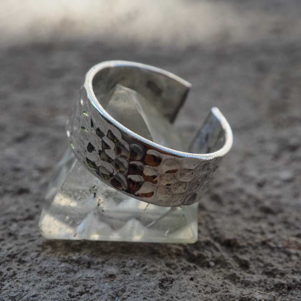 Solis Edge adjustable sterling silver ring