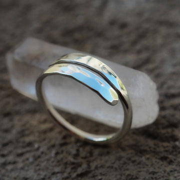 Moonlit adjustable sterling silver ring