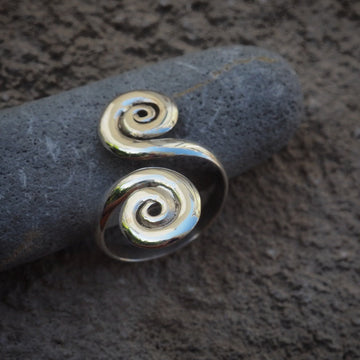 spiral adjustable sterling silver ring
