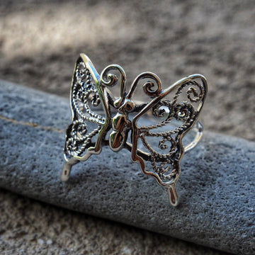 butterfly sterling silver ring