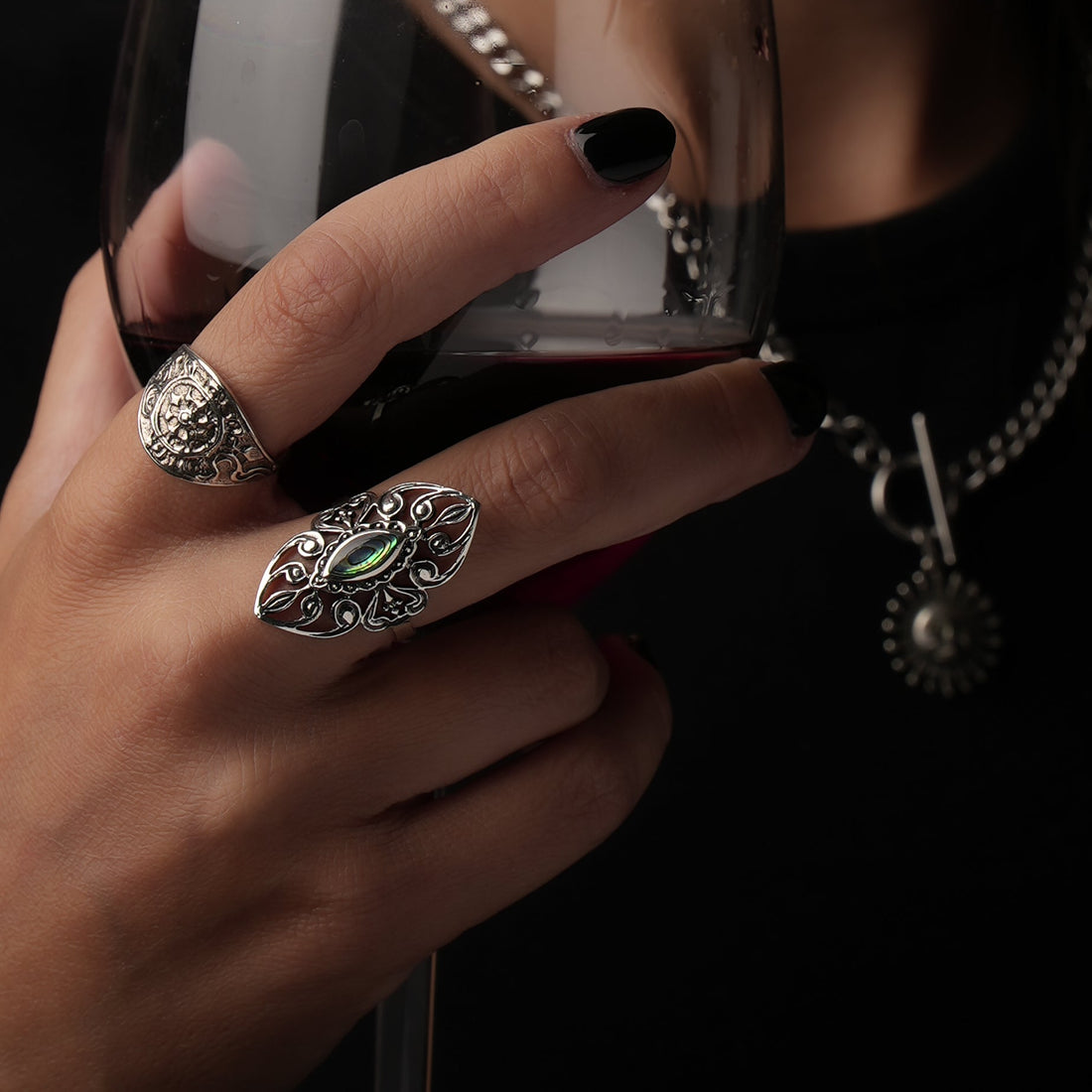 Vintage compos sterling silver ring-ring-Magnetica