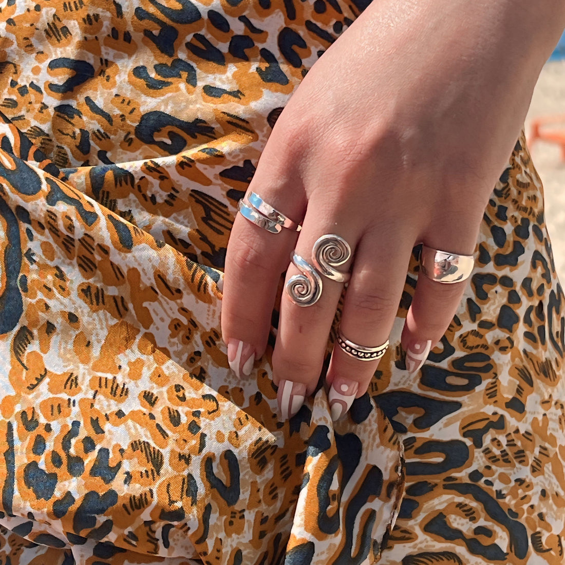 Moonlit adjustable sterling silver ring