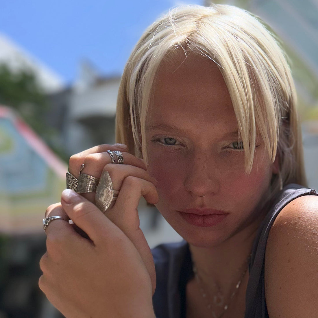 eye sterling silver ring