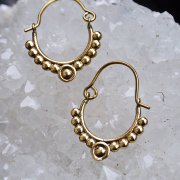 Frost Loop brass hoop earrings