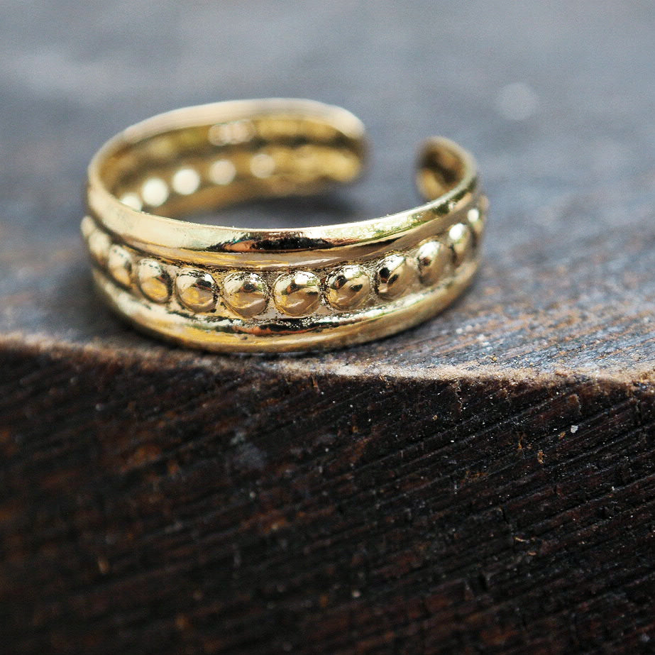 Glow Edge gold midi adjustable ring