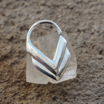 Eclipse silver piercing ring