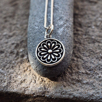 Sunlit Blossom Charm silver necklace