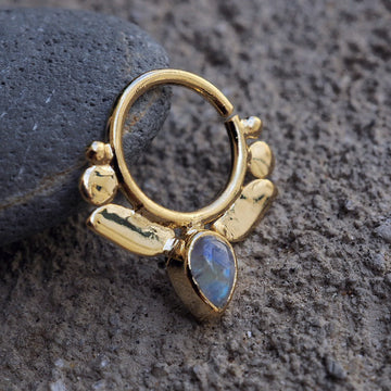 gold plated lotus piercing ring