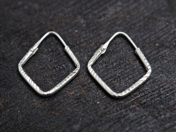 lazer Silver hoop earrings