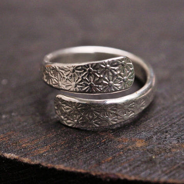 Seed of life sterling silver ring