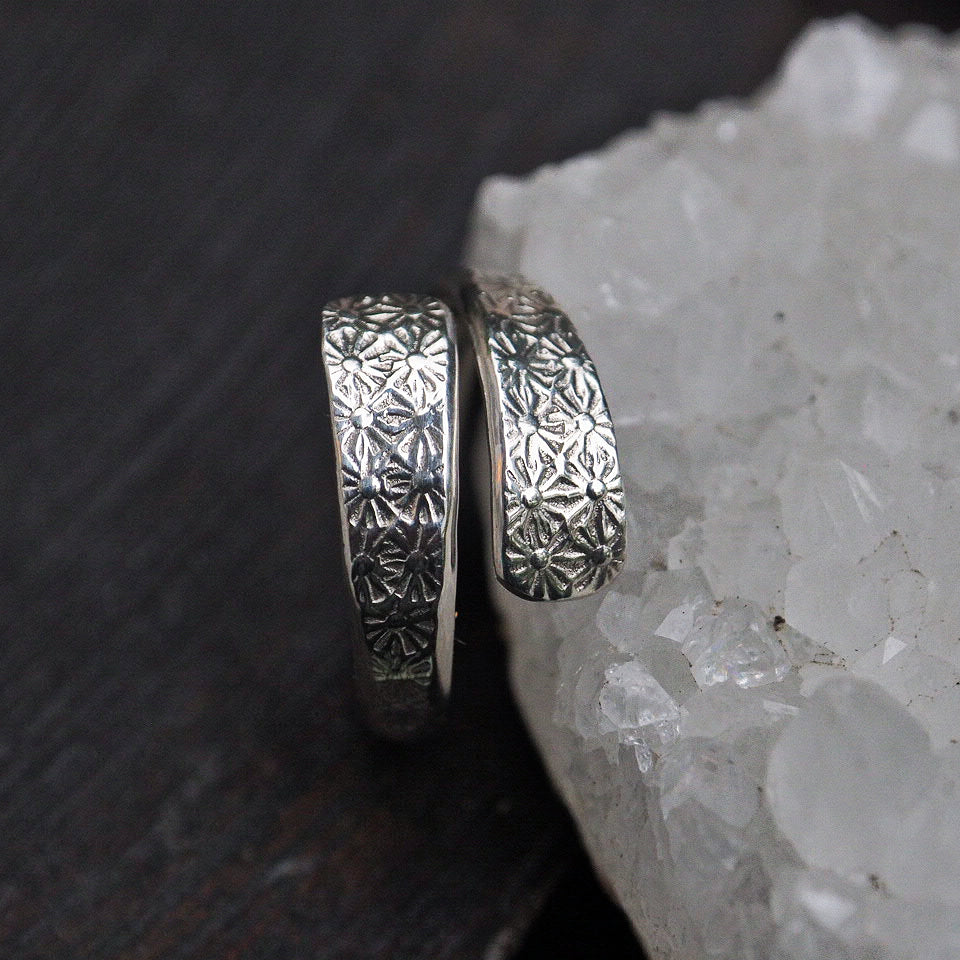 Seed of life sterling silver ring