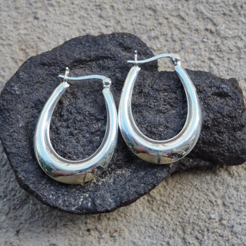 Cosmos Silver hoop earrings