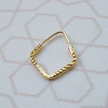 triangle cut gold plated piercing ring