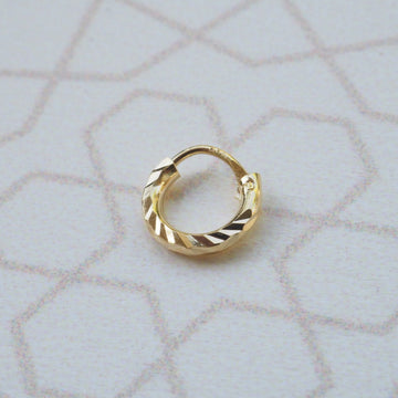 Twist gold plated piercing ring