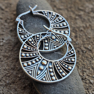 Geometric Grace Silver hoop earrings