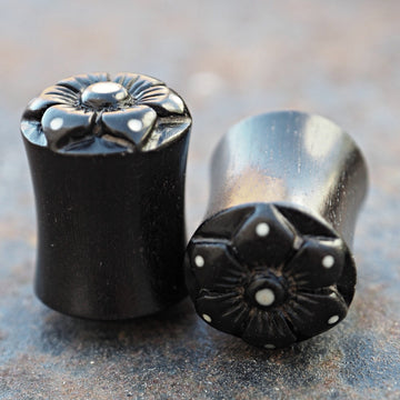 flower wooden ear plugs