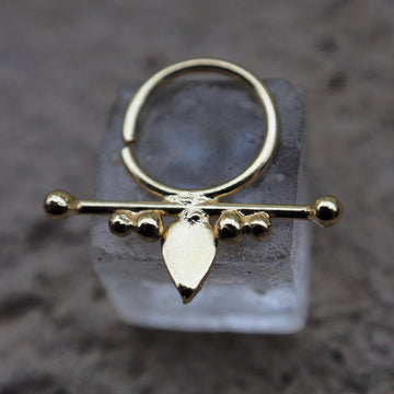 temple gold plated piercing ring