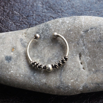 silver thin fake piercing