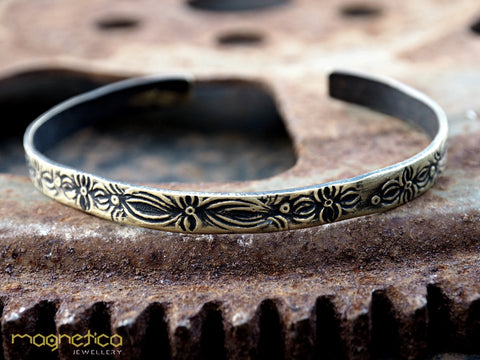 Rustic traditionally adjustable brass bracelet