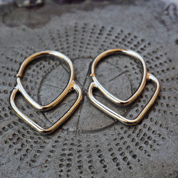 gold plated moon hoop earrings