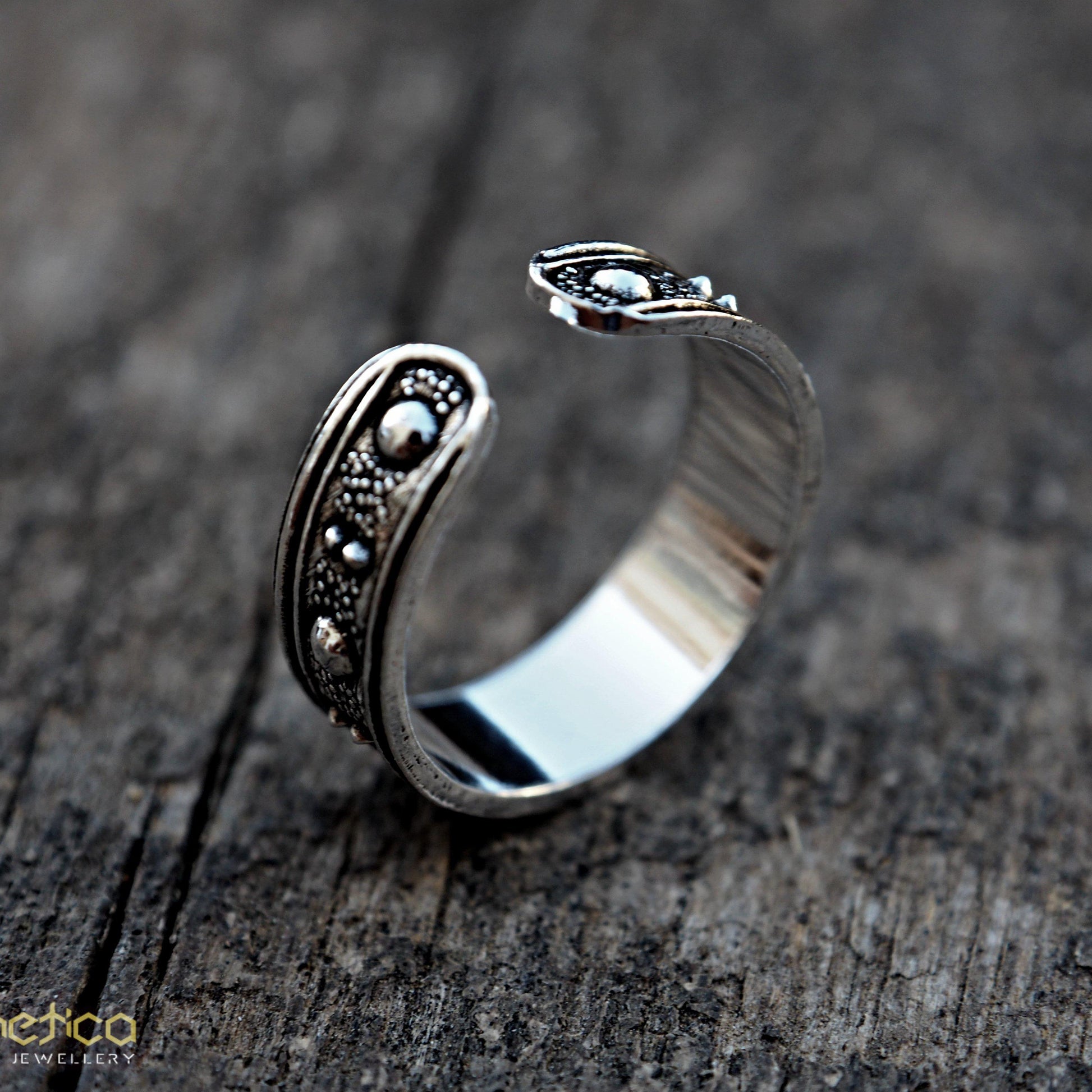 Rustic Tribal oxidized silver toe-midi-knuckle ring,adjustable one size fits all!-ring-Magnetica