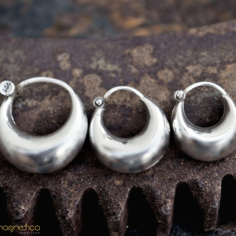 Sterling silver hoop earrings lightweight all sizes available!-earrings-Magnetica