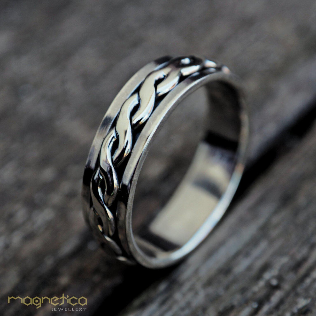 Vintage king spinning-A-sterling silver stacking ring-ring-Magnetica