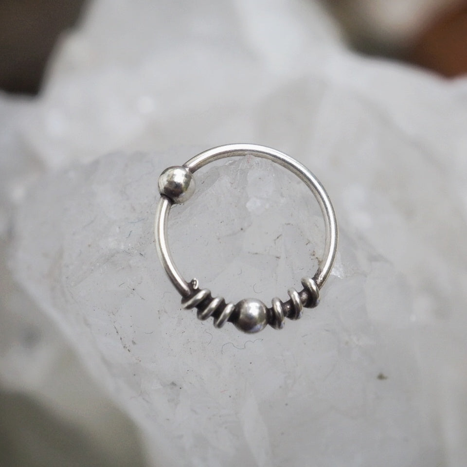 Zen Circle silver piercing ring