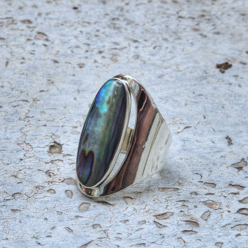 ocean abalone silver ring