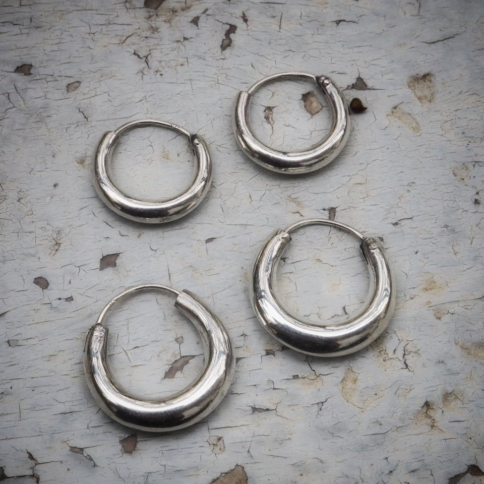 classic silver hoop earrings