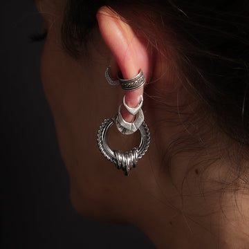 Savage silver hoop earrings
