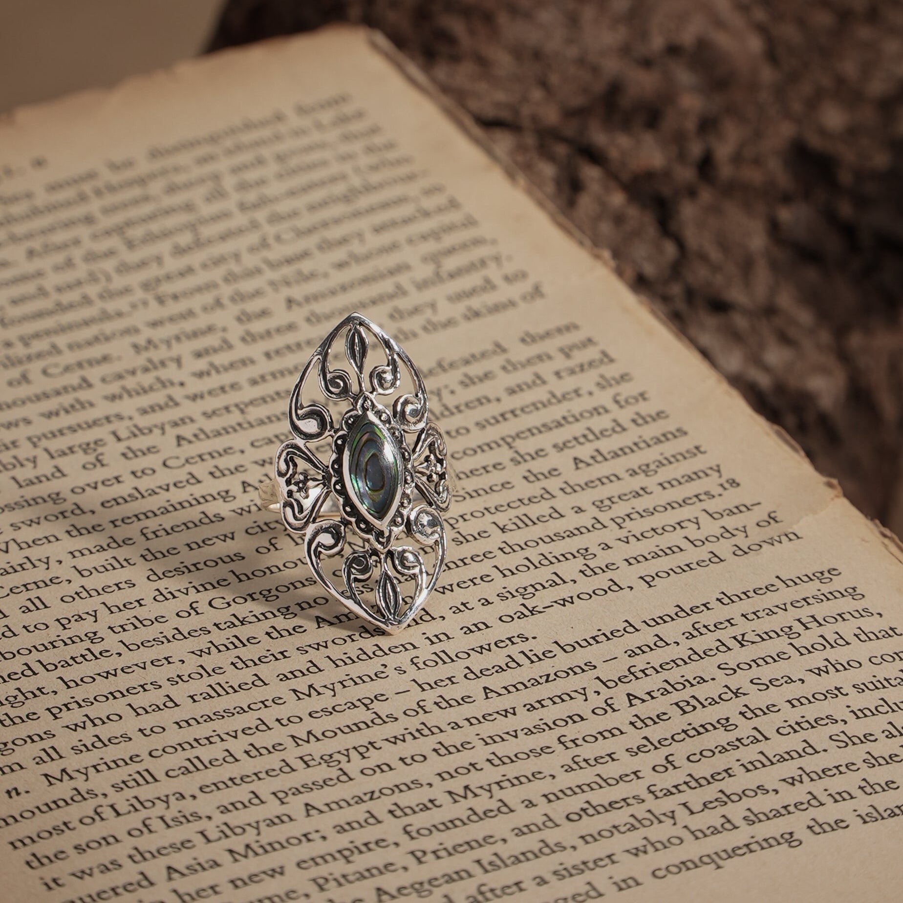 forest sterling silver ring