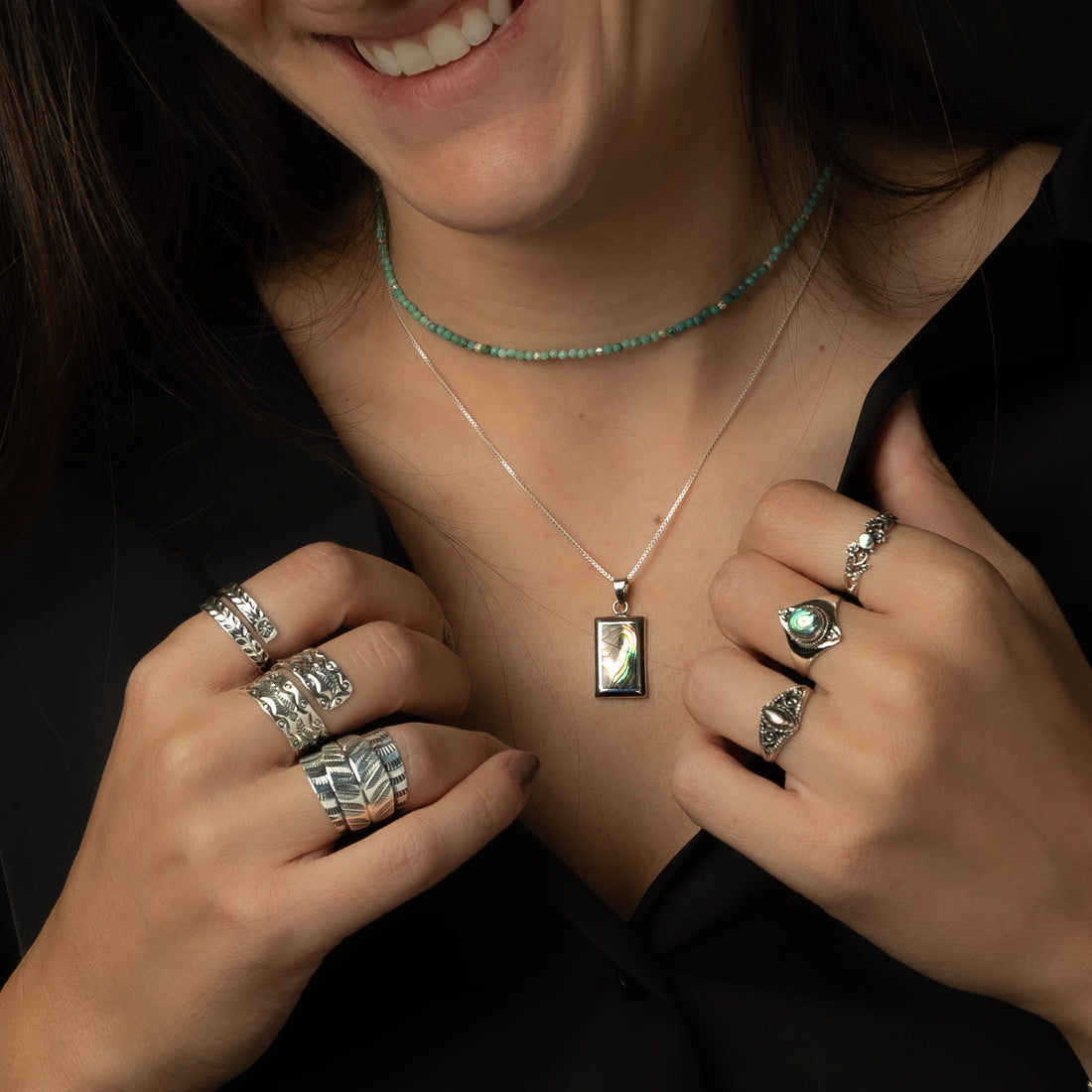 Maris silver necklace