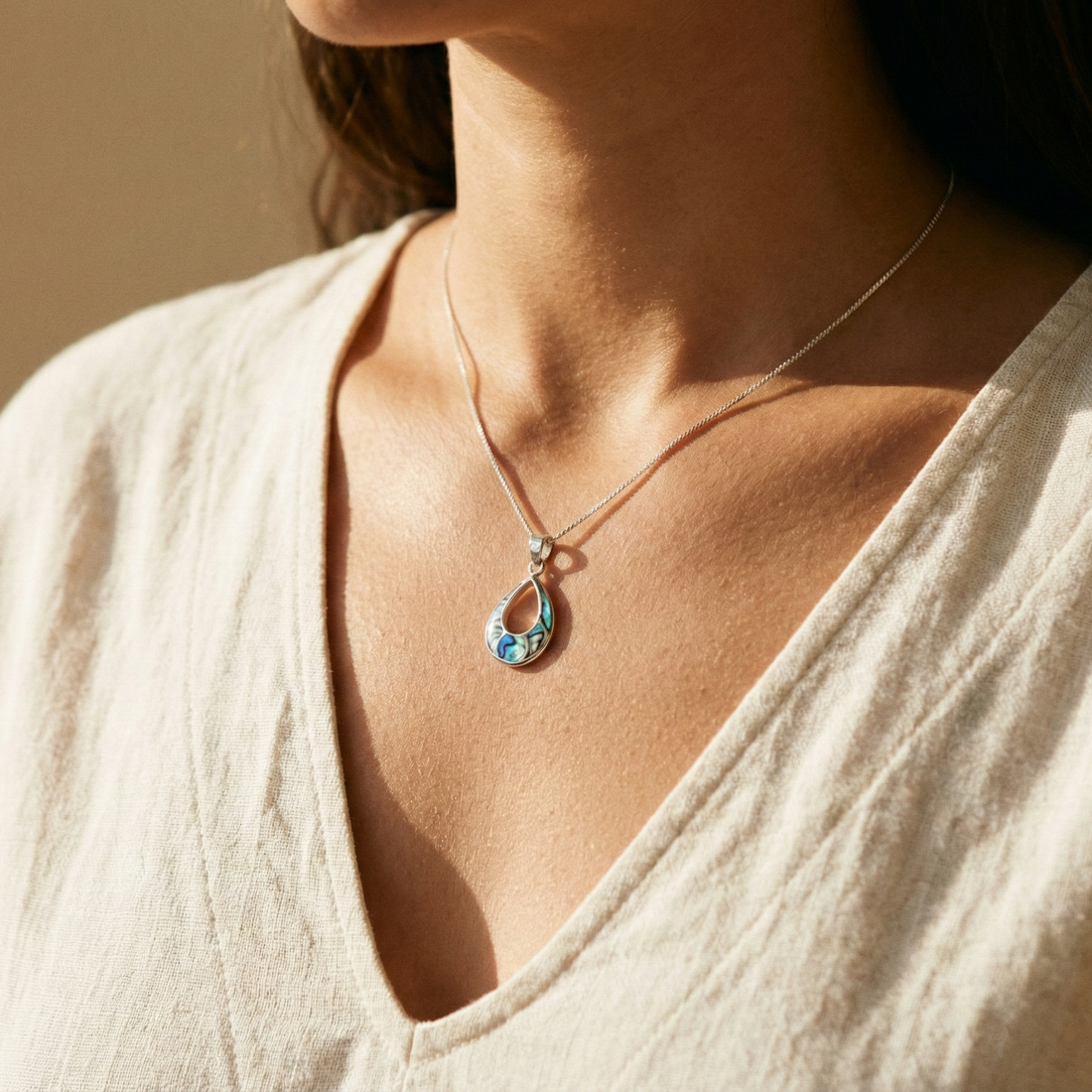 oracle charm silver necklace