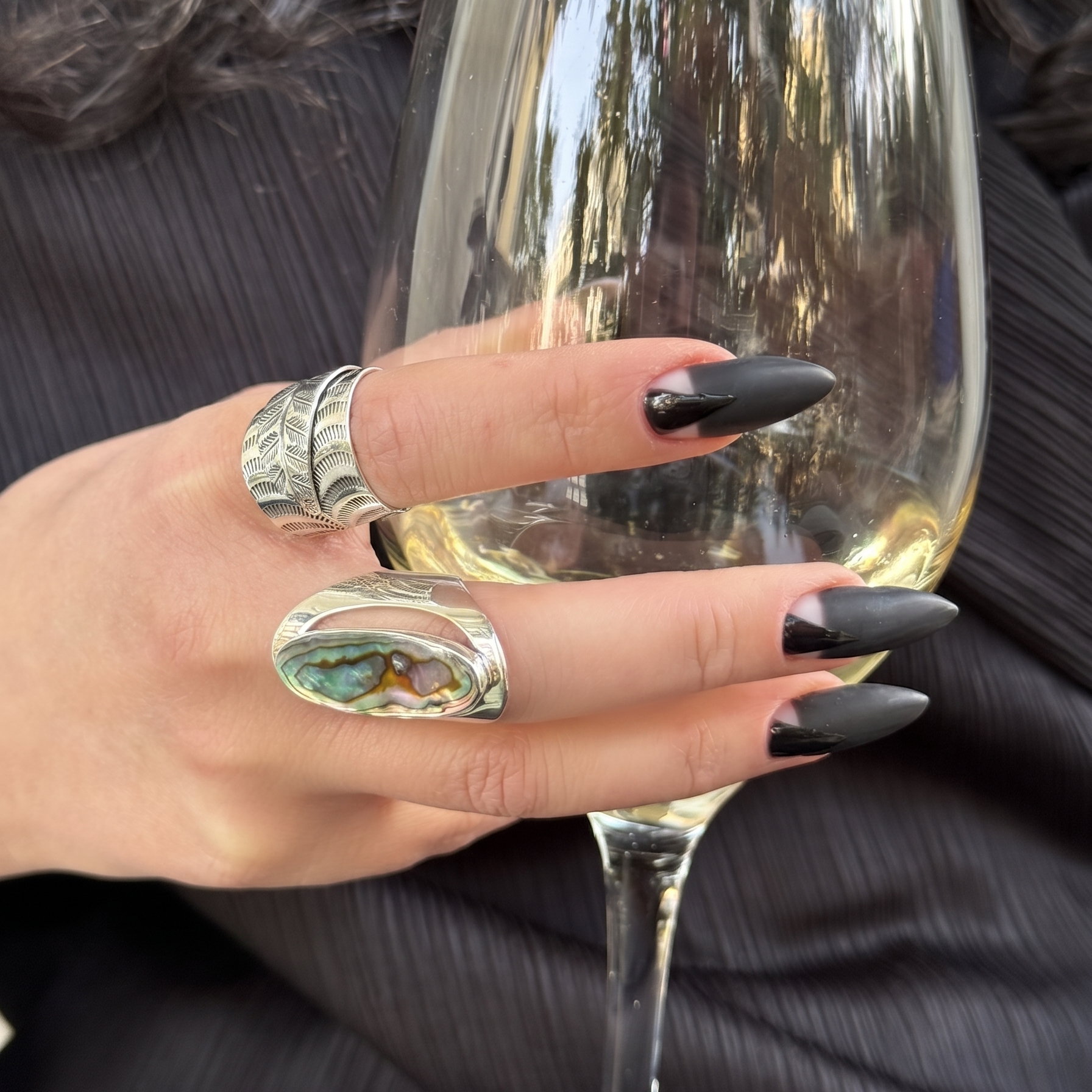 Nympha abalone silver ring - Magnetica
