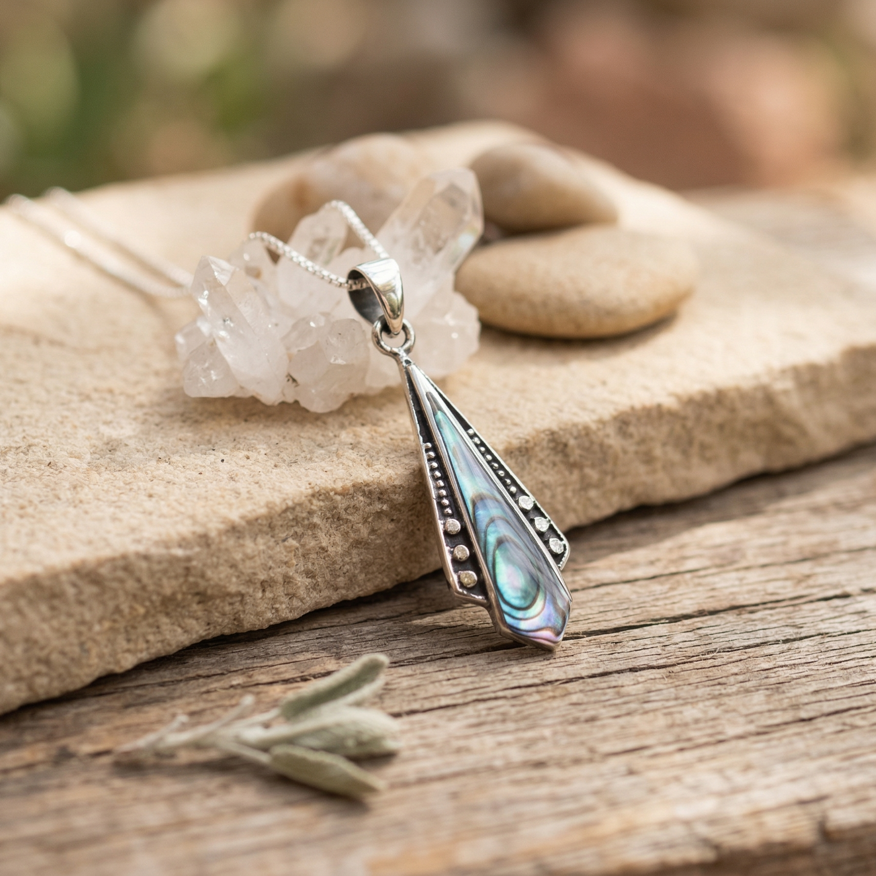 rock silver necklace - Magnetica