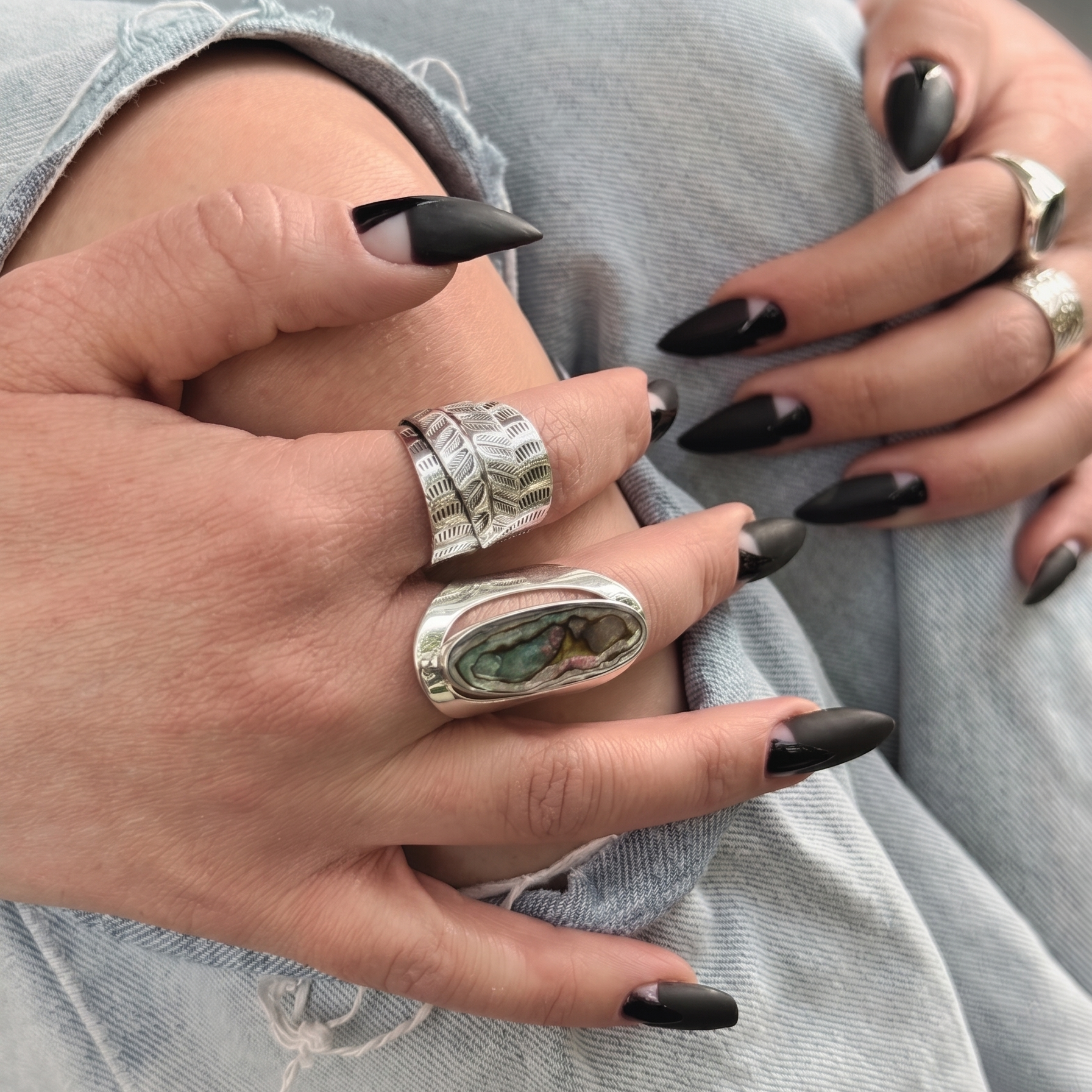 Nympha abalone silver ring - Magnetica