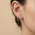  עגילי חישוק כסף lazer - Magnetica Jewelry