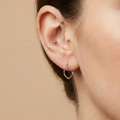  עגילי חישוק כסף hexagon - Magnetica Jewelry