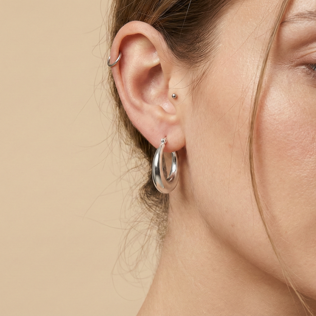 Circa Silver hoop earrings