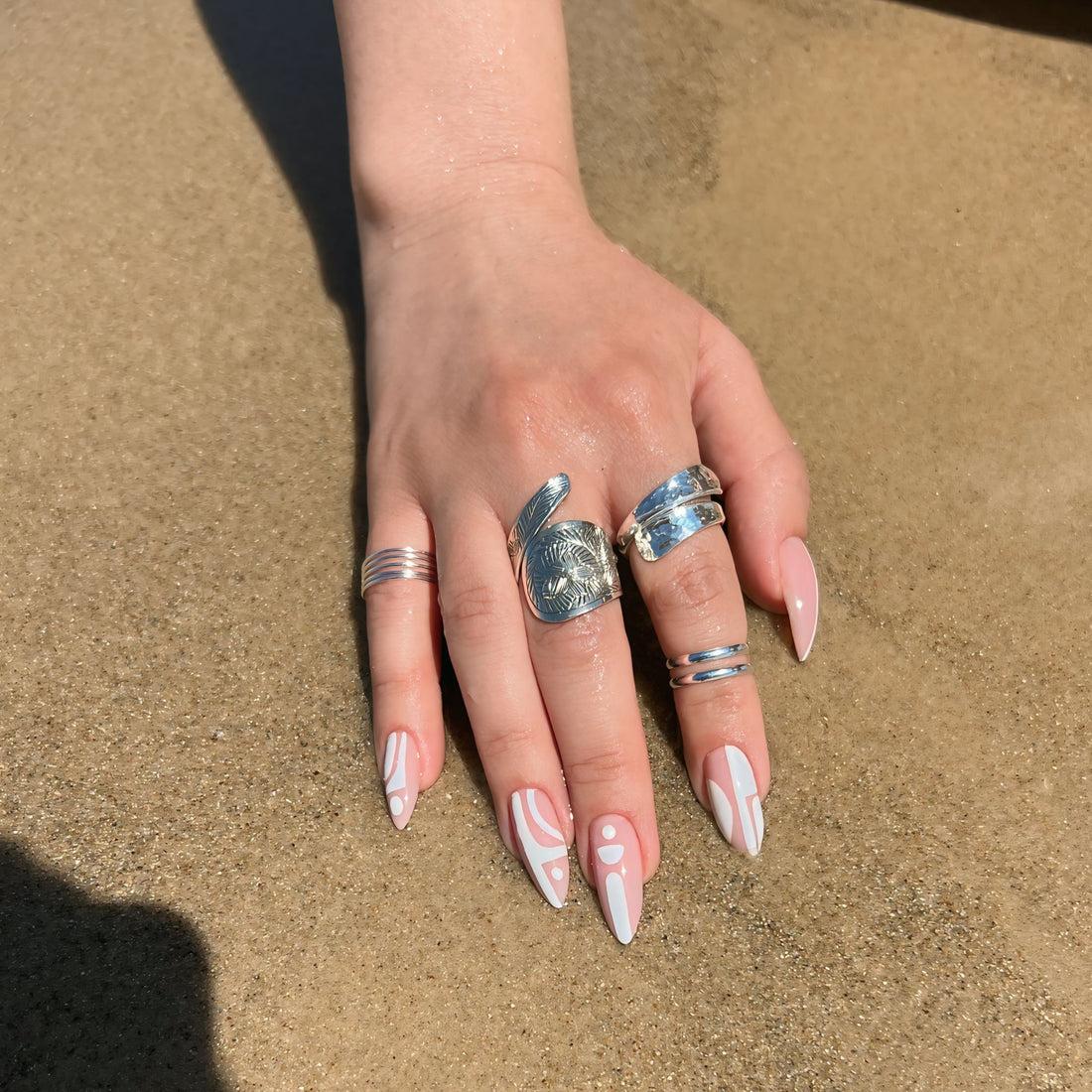 Silver triple bands toe-midi-knuckle ring,adjustable one size fits all!-ring-Magnetica