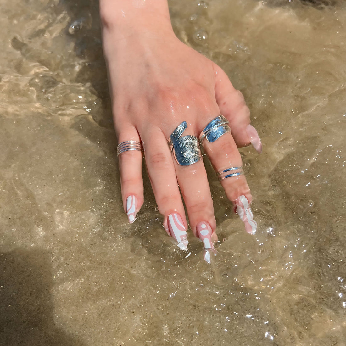 Pure Tide adjustable sterling silver ring