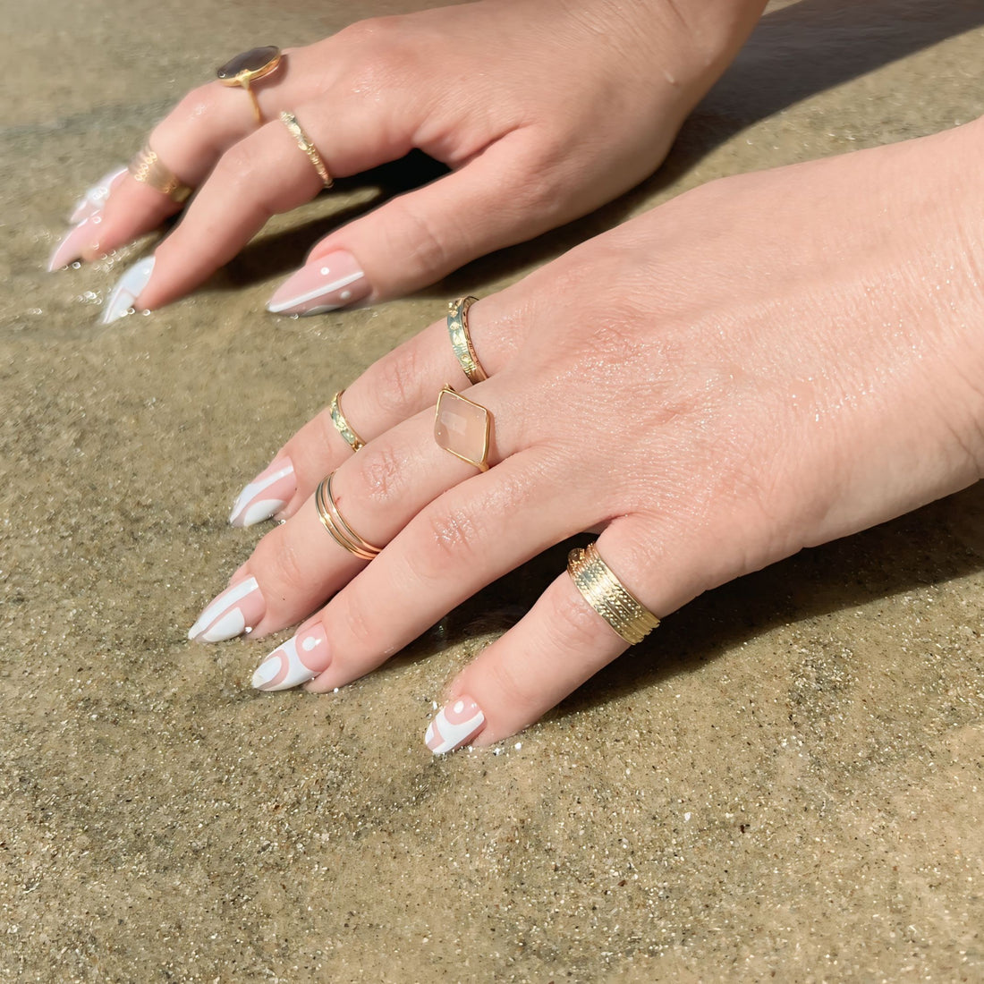 Ethereal Band gold midi adjustable ring