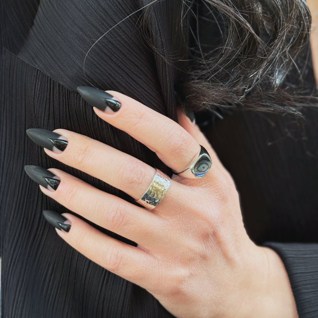 Solis Edge adjustable sterling silver ring