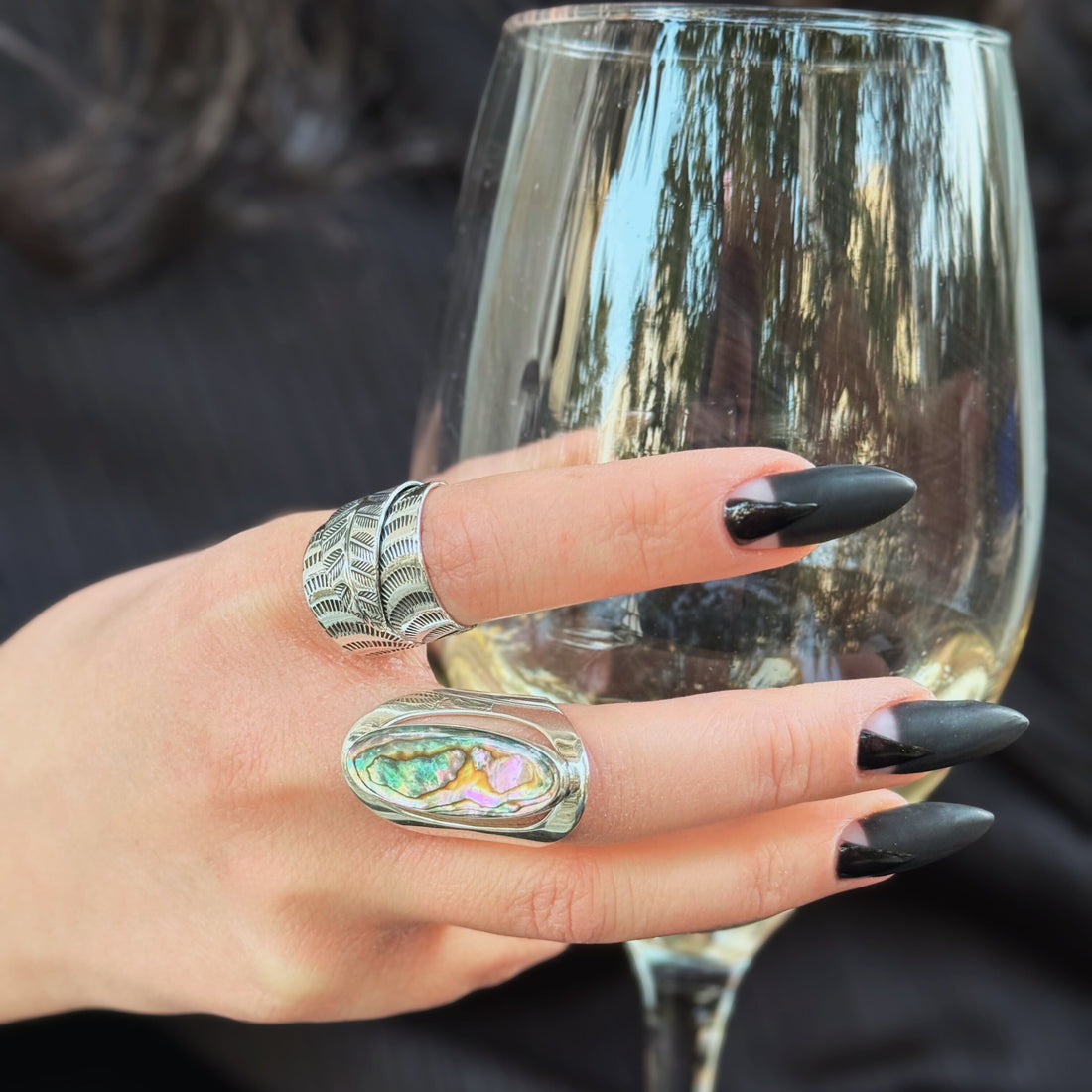 Nympha abalone silver ring