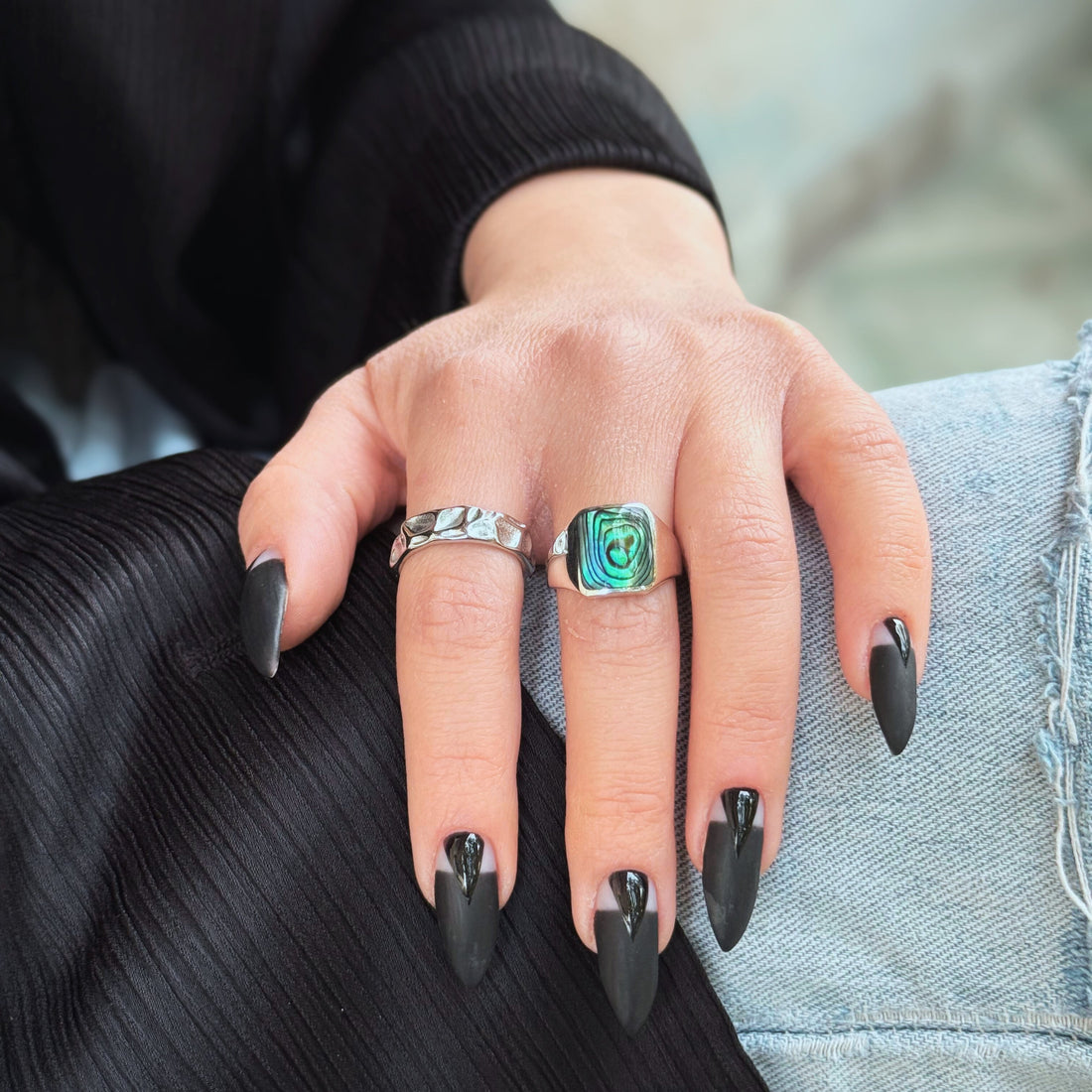 Abyss sterling silver ring