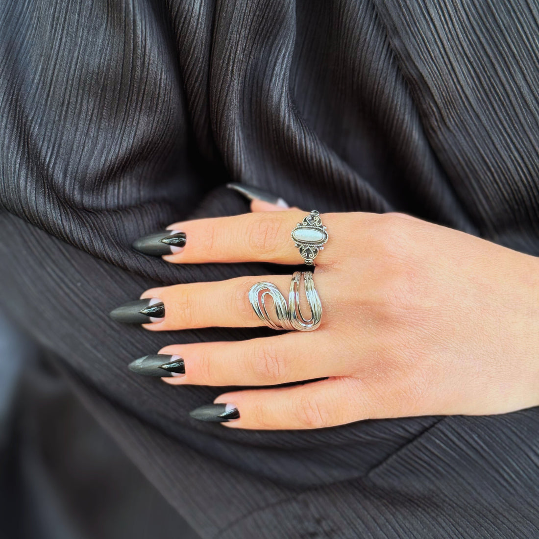 Relic pearl silver ring