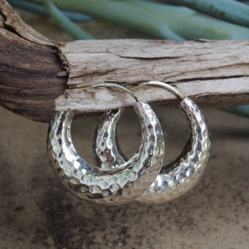 Halo Silver hoop earrings