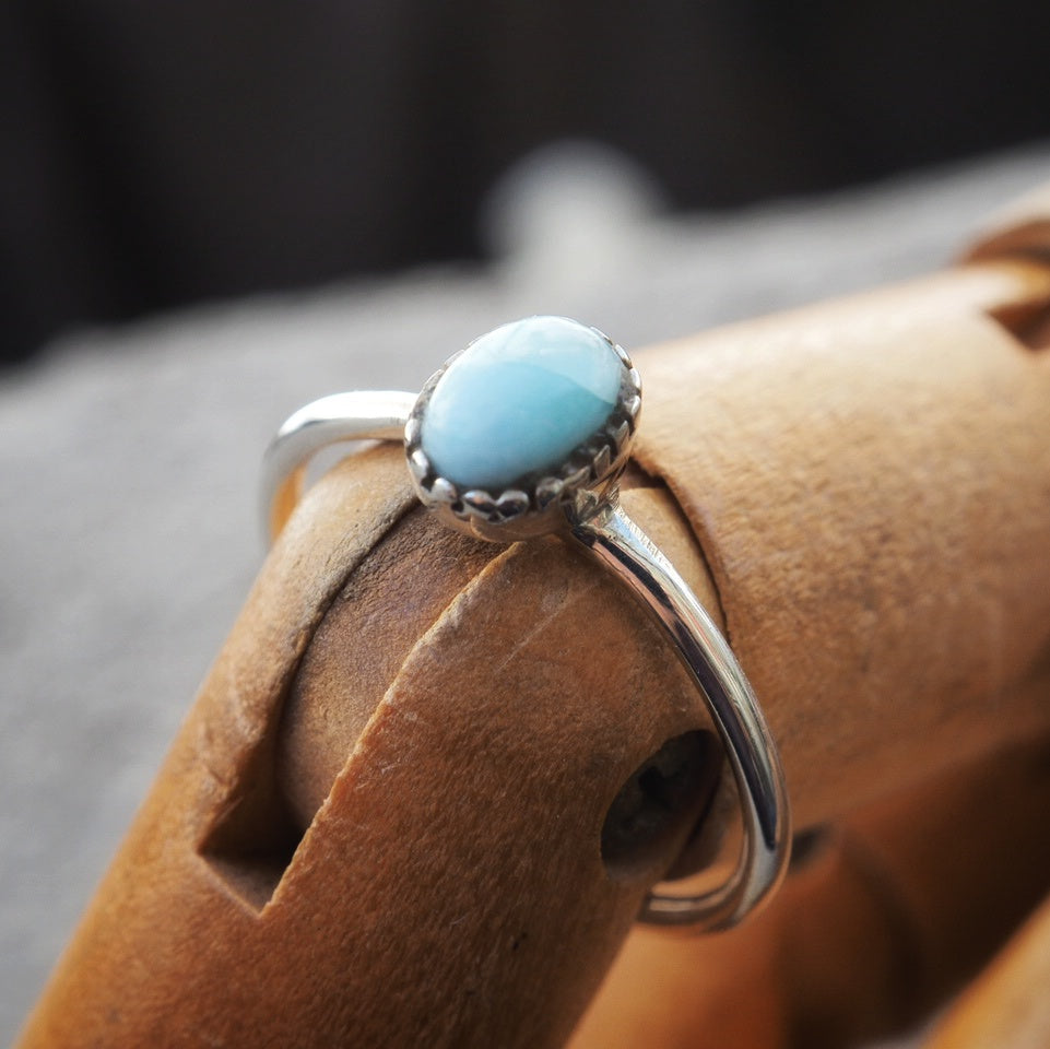 Larimar silver ring