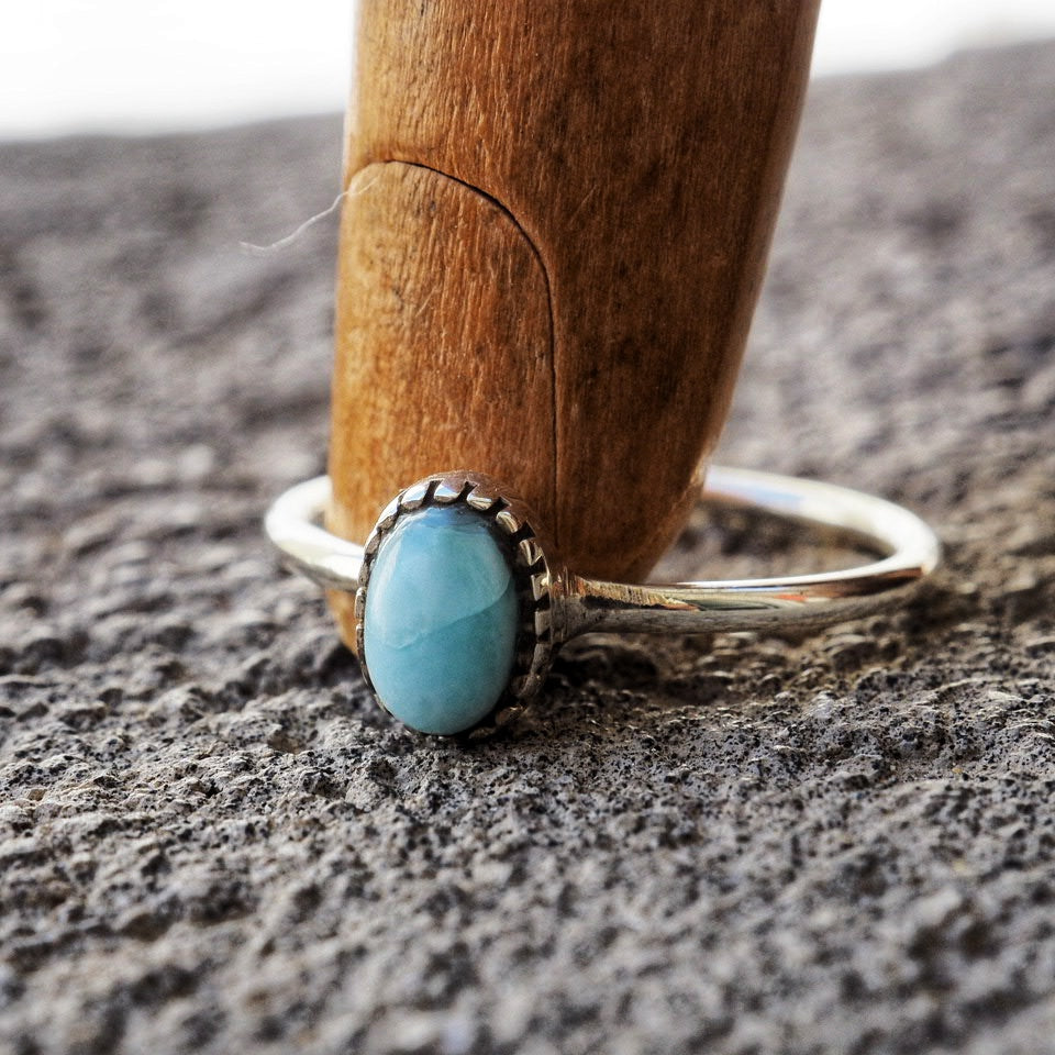 Larimar silver ring